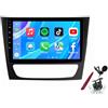 PLKEQS Android 14 Autoradio Navi per B-Enz Class E W211 (2005-2010) Lettore multimediale Touchscreen da 9 Pollici con Navigazione GPS Carplay Wireless FM RDS Bluetooth 5G-WiFi SWC DSP,M400s