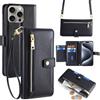 Jiajihua Cover Compatibile con ASUS ZB631KL / ZenFone Max Pro M2 Cerniera Portafoglio【6 Slot per carte】【Flip Stand】【Chiusura magnetica】【Custodia】 Cordino Black
