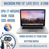 APPLE MacBook Pro A1398 Cpu i7-4850HQ Ram 16Gb SSD 480Gb nVidia GeForce GT 750M