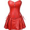 WLFFW Corsetto Pelle Donna e Tutu Vestito Corpetto Steampunk (EU(48-50) 6XL, Nero)