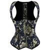 WLFFW Corsetto Sottoseno Steampunk Donna Corpetto Costume Floreale (EU(30-32) XS, Viola)