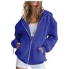 Generico Felpa Donna con Cappuccio e Zip Giacca Sportiva Leggero Hoodie Cotone Manica Lunga Sweatshirt Aperto con Tasche Felpa Nera Casual Classico Tinta Unita Hoodie Streetwear Oversize Sweatshirt