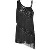 RUNQHUI Bambino Ragazza Vestito Danza Latina Frangiato Paillettes Body Ginnastica Asimmetrica Vestito Danza Moderno Jazz, rosso, 13-14 Anni