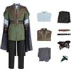 Ubaywey Costume da uomo Legolas da uomo per cosplay, cappello, spilla, vestito, giacca, pantaloni, cappotto, accessori per spada, verde, XL