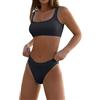 Vuncio Costume da Bagno Due Pezzi Donna Taglia Forte Costumi Bikini Donna Brasiliana Sexy Mare Costume da Bagno 2 Pezzi Donna Vita Alta Comodi Sportivi Vacanza Spiaggia Piscina Completo (Black #2, L)