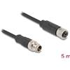 Delock - Cavo di prolunga di rete - da 8 pin M12 (M) a 8 pin M12 (W) - 5,0 m - 6 mm - S/FTP - CAT 5e - codifica X - S