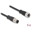 Delock - Cavo di prolunga di rete - da 4 pin M12-D (M) a 4 pin M12-D (W) - 5,0 m - 5 mm - S/FTP - CAT 5e - Nero (