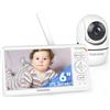 Hellobaby Baby monitor HelloBaby da 6 pollici con videocamera, batteria da 4000 mAh, videocamera con cavo, rotazione e inclinazione a 355°/120°, visione notturna, senza app
