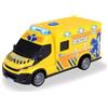 Dickie Toys - Iveco Daily ambulanza (giallo, 18 cm) - veicolo di salvataggio con luce, suono e accessori giocattolo (batterie incluse), auto giocattolo per bambini dai 3 anni in su