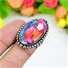 Anello In Argento Sterling 925 Turchese Ovale Pink Oyster, Misure Assortite