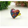 Anello Unisex Fatto A Mano Con Turchese Cuore Placcato Oro 18k Argento 925