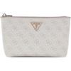 GUESS borsa per utensili Laurel II Wristlet Pouch Bone Logo avorio