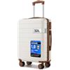 Shavont Valigia Bagaglio a Mano 55x40x20 Rigida in ABS, Trolley Leggero con 4 Ruote Doppie 360° Silenziose, Serratura Integrata, Adatta a Molte Compagnie Aeree (55 cm, Bianco Crema)