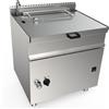 Attrezzature Professionali Brasiera Industriale Armadiata Elettrica con Vasca Inox AISI 304 - Profondità Cm 90 - Sollevamento Automatico - Capacità Vasca lt 70 / 86