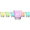 CERVE - Bicchierini Doodle in vetro multicolor 25 cl set 6 pezzi - h7 cm x diametro 6 cm