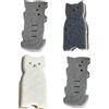 Filvczt 4 spugne per piatti a forma di gatto, riutilizzabili, a forma di gatto, con set di 4 spugne, riutilizzabili e durevoli, 14,5 x 7 x 1,5 cm, per cucine domestiche e commerciali