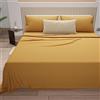 PETTI Artigiani Italiani - Set Lenzuola Cotone Singolo 3 Pezzi, Completo Letto con Lenzuolo Sopra, Lenzuolo Sotto con Angoli Elasticizzati e 1 Federa Lenzuola Giallo
