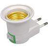 Uzinb Base Lampada E27 LED Maschio da Presa a Spina Europea Convertitore Adattatore per portalampada con Pulsante ON/off