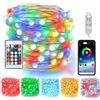 WeiHong Fiaccole a led in filo di rame, luci da sogno USB IP65 con telecomando musica sincronizzazione luci lucciole per festa, Natale, fai da te, ecc (5M)