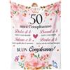 Apjielop Regalo 50 Anni Compleanno Donna, Gadget 1976, Coperta di Flanella - 50*60in | Idee Regalo di 50 Compleanno Mamma/Figlia/Sorella/Ragazza/Moglie/Nonna