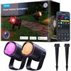 Govee Faretti da Esterno 2, RGBWIC Luci da Esterno, Dimmerabile 700lm, 2 pz | IP67, Luce da Giardino con 69 Scena e 16 Mio di Colori, Luci LED con Diversi Modi di Installazione, Funziona con Alexa
