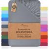NatureMark lenzuolo in microfibra - morbido, traspirante e facile da curare - 90x200-120x200 cm, Grigio Medio