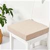 GGoty - Cuscino per sedia da pranzo, 40/45/50 cm, antiscivolo, per sedia quadrata, per interni ed esterni, ufficio, soggiorno, sala da pranzo (40 x 40 x 5 cm, beige)