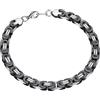 ChainsPro Bracciale Uomo Donna in Acciaio Inossidabile, 6MM Bracciale Uomo Argento Nero Lunga 19cm, Bracciale Bizantino Uomo Ragazzo Maschio, Idee Regalo per Compleanno Anniversario Natale