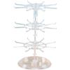 predolo Porta collane, espositore per Braccialetti, espositore Girevole per Gioielli a 3 Strati, Organizer Girevole per Appendere Braccialetti, Chiaro