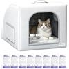 Generico Cuccia Rinfrescante per Gatto Estate | Pieghevole Isolato Resistente alle Intemperie | Casetta Piccola per Cani con 8 Ghiaccini Riutilizzabili | per Cuccioli Estate Interno Esterno