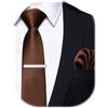 YourTies 2.4 '' Mens sottile cravatta 6 centimetri sottili legami per gli uomini tessuto di seta cravatta e sottile cravatta bar regali di nozze aziendali, Raso-marrone, taglia unica