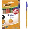 BIC Crystal Fine Penne a punta fine (0,80 mm) - Colori di inchiostro assortiti, confezione di edizione speciale da 27