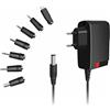 Logilink Alimentatore Universale Regolabile 3V-12V con 7 Spine DC, Nero