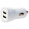 Techly Caricatore da Auto Universale 2 Porte USB 5V 1A&2.1A Bianco