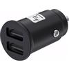 Techly Mini Caricatore da Auto 2 Porte USB-A 5V/2.4A Nero