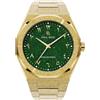 PR Paul Rich Paul Rich Orologio da uomo in acciaio inox di lusso, robusto ed elegante, per affari, regalo o laurea, orologio analogico da polso per lui, quadrante arabo, polvere di stelle satinate II, Oro/Verde