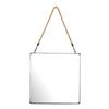 AKTIVE Max Home Specchio da parete, 30x30 cm, Quadrato, Decorativo, Corda di iuta, Appeso, Cornice in metallo nero, Design moderno, Minimalista (18451)