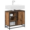 vidaXL Set di mobili da Bagno in Legno Invecchiato e Metallo, 65 x 33 x 60 cm. Stile Industriale Nero, con tantissime Porte per Uso Interno. Facile da Montare con Un cacciavite. Mobili da Bagno Mode