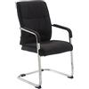 CLP Sedia Cantilever XXL Con Braccioli Anubis - Sedia Ospite Ufficio e Studio, Tessuto, Carico Max 260 KG, Colore: Nero