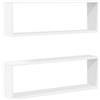 vidaXL Mensole Parete a Cubo 2pz Bianco 80x15x26,5cm Legno Multistrato