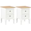 vidaXL Nachtkastje 2 st 35x30x49 cm MDF wit