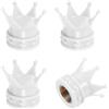 PATIKIL Crown Tire Valve Stem Caps, 4 Pcs Caps Per Valvola Pneumatici Veicolo Auto Copricapo Valvola Pneumatici Con Anello In Gomma O Universale Per Bicicletta SUV Auto, Bianco