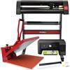 MONSTERSHOP Pressa a Caldo 50cm, Plotter da Taglio Vinile, Stampante & Pacchetto per Weeding