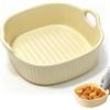 EUBSWA Teglia da forno in ceramica, per friggitrice ad aria calda, teglia da forno in ceramica con manici, teglia per lasagne, teglia da forno, forno a microonde (giallo)