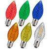 Ruiandsion 6 PZ Lampadine LED C7 Sostitutive Natalizie Multicolore, 0.6W 220V Base Candelabro E12, Lampadine LED Antirottura e a Risparmio Energetico per Luci a Stringa Festive da Interno ed Esterno