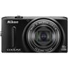 Nikon Macchina fotografica compatta Coolpix S9400 - Nero + Nikon Nikkor 18X Wide Optical Zoom ED VR 25-450mm f/3.4-6.3 f/3.4-6.3 - refurbished