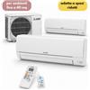 Mitsubishi Electric Climatizzatore Dual Split MSZ-HR 9.000+9.000 BTU 4Kw con split compatti per 40 mq