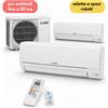 Mitsubishi Electric Climatizzatore Dual Split MSZ-HR 9.000+9.000 BTU 5Kw con split compatti per 40-50 mq
