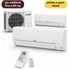 Mitsubishi Electric Climatizzatore Dual Split MSZ-HR 14.000+9.000 BTU 5Kw con split compatti per 55-65 mq