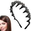 gifyym Fascia dentale - Fascia in perla di 14 x 14 x 4 cm | Fasce di perle artificiali con cerchio di denti per donne e ragazze | Accessorio per fascia per capelli alla antiscivolo per donne